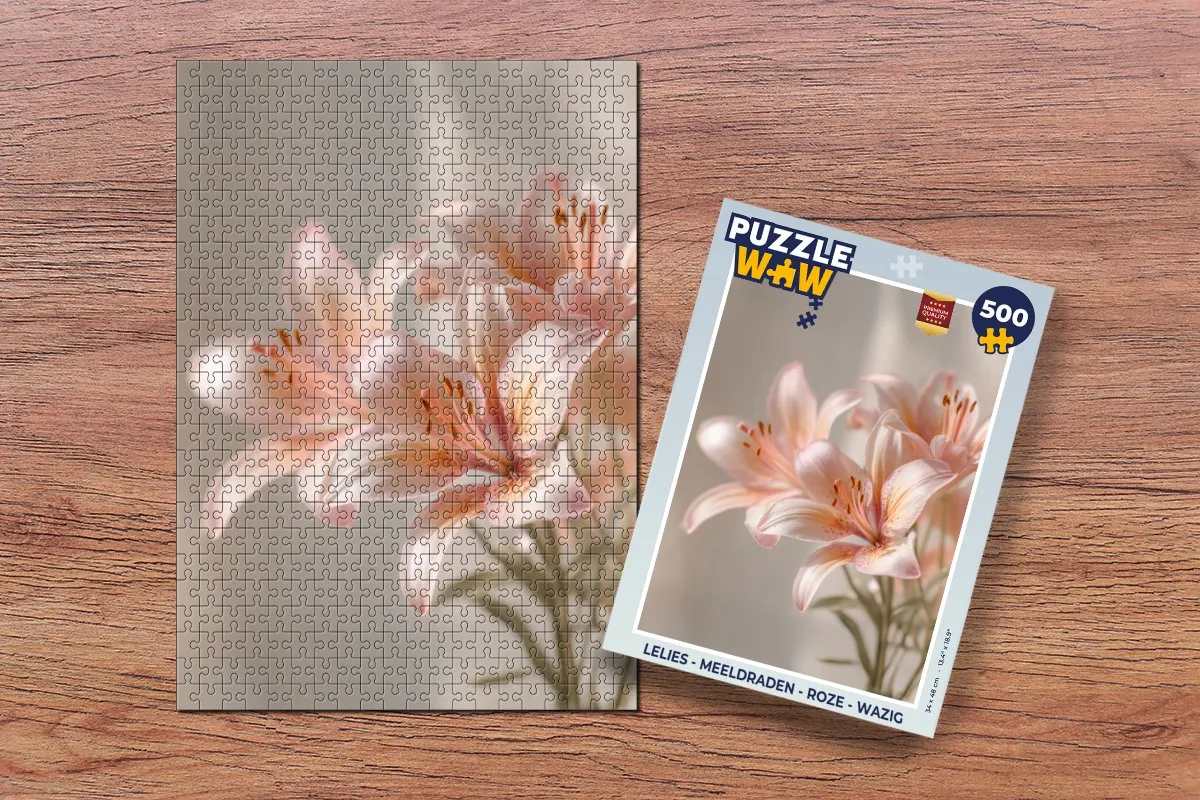 PuzzleWow Lelies - Meeldraden Legpuzzel 500 Stuks - Roze