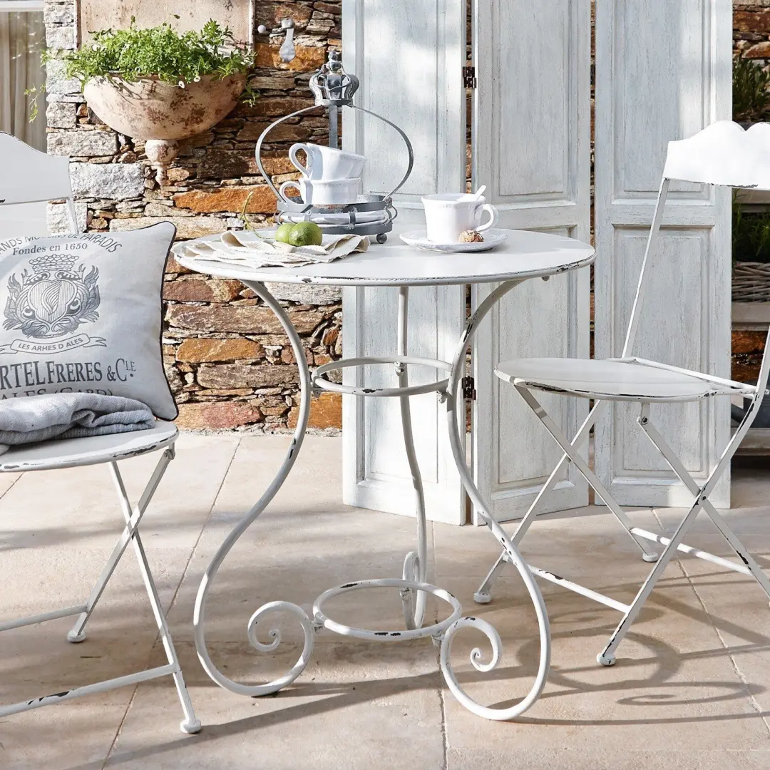 Loberon Iteuil Tafel - Ø69.5cm - 6 Personen - Antiekwit - afbeelding 3 van 6