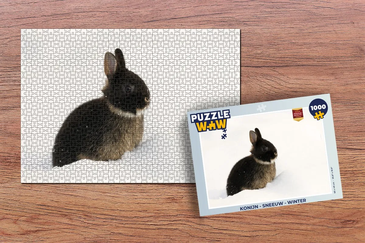 PuzzleWow Legpuzzel Konijn - 1000 Stuks - Multicolor