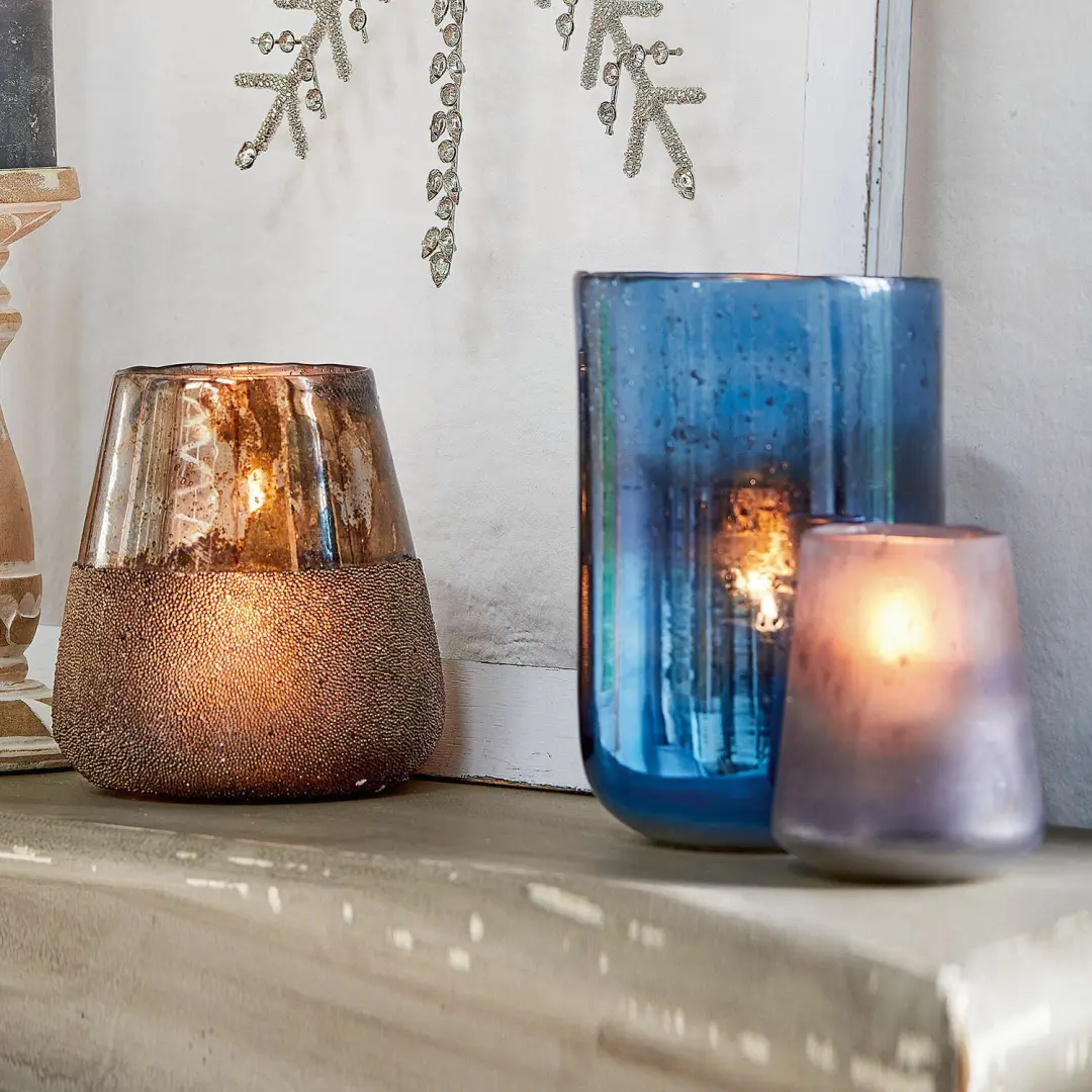 Loberon Windlichtset Paro - 6 Stuks - Blauw - afbeelding 3 van 3