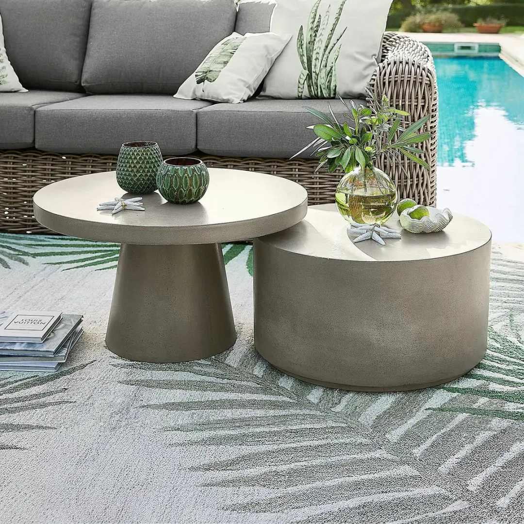 Loberon Salontafel set van 2 - 70cm - Grijs - afbeelding 3 van 4