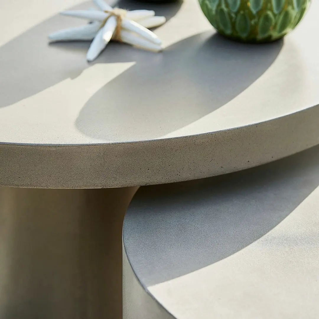 Loberon Salontafel set van 2 - 70cm - Grijs - afbeelding 2 van 4