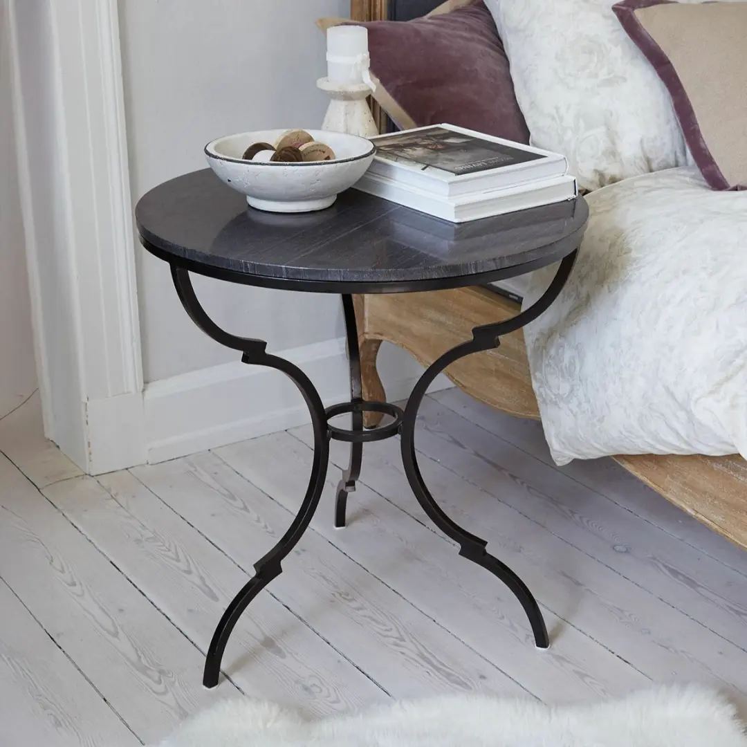 Loberon Clairvelle Bijzettafeltje Ø60cm - Zwart - afbeelding 2 van 3