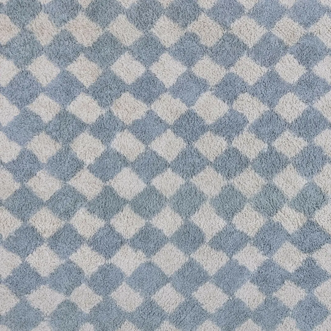 Loberon Wayburn Vloerkleed - Blauw/Crème - afbeelding 6 van 6