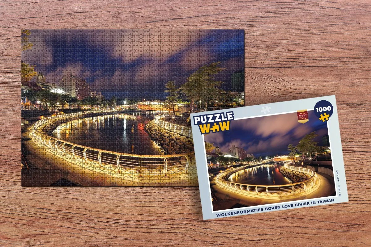 PuzzleWow Wolkenformaties Love Rivier Legpuzzel 1000 Stuks - Multicolor