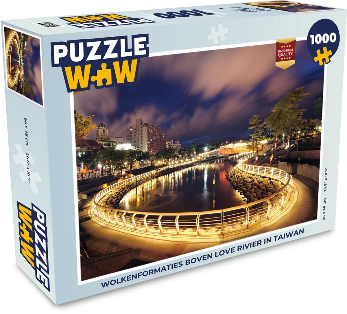 PuzzleWow Wolkenformaties Love Rivier Legpuzzel 1000 Stuks - Multicolor
