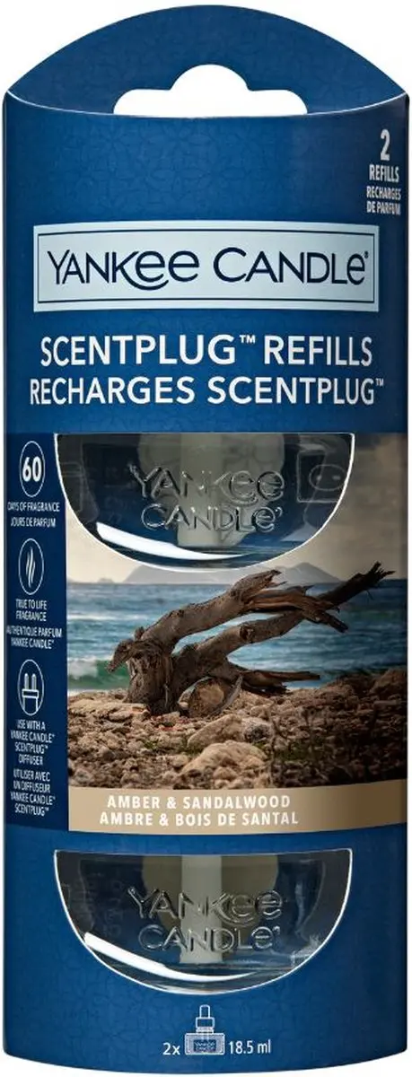 Yankee Candle Amber & Sandalwood Elektrische Diffuser Navulling 2 Stuks - afbeelding 2 van 3