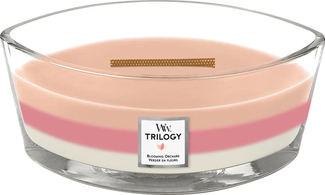 WoodWick Heartwick Flame Trilogy Geurkaars Blooming Orchard - 50 Branduren - afbeelding 2 van 5