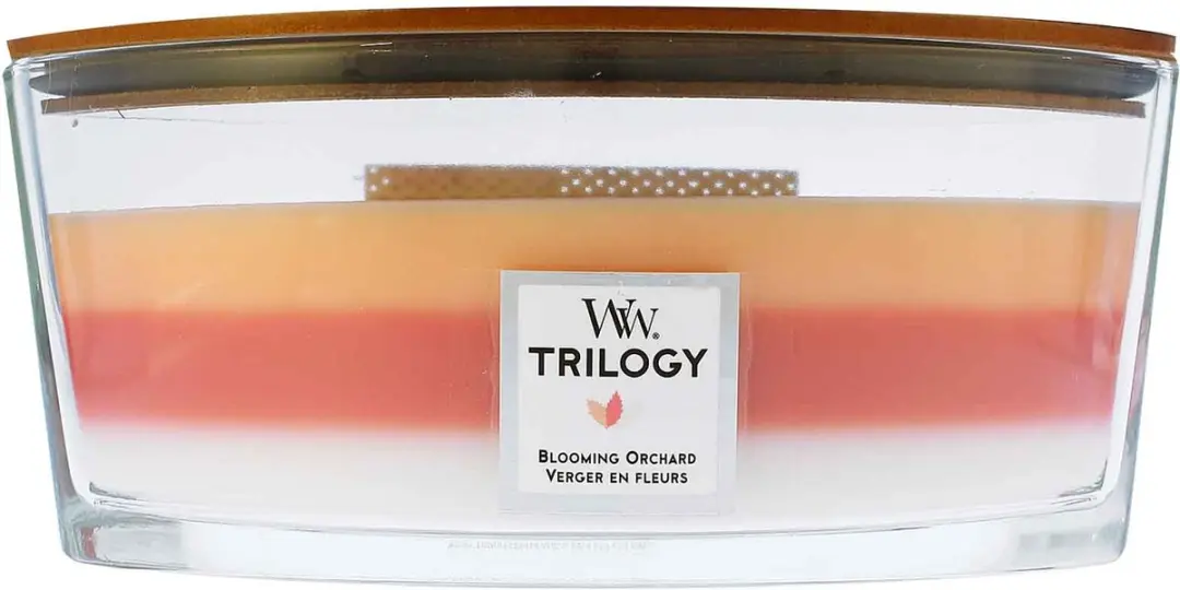 WoodWick Heartwick Flame Trilogy Geurkaars Blooming Orchard - 50 Branduren - afbeelding 4 van 5