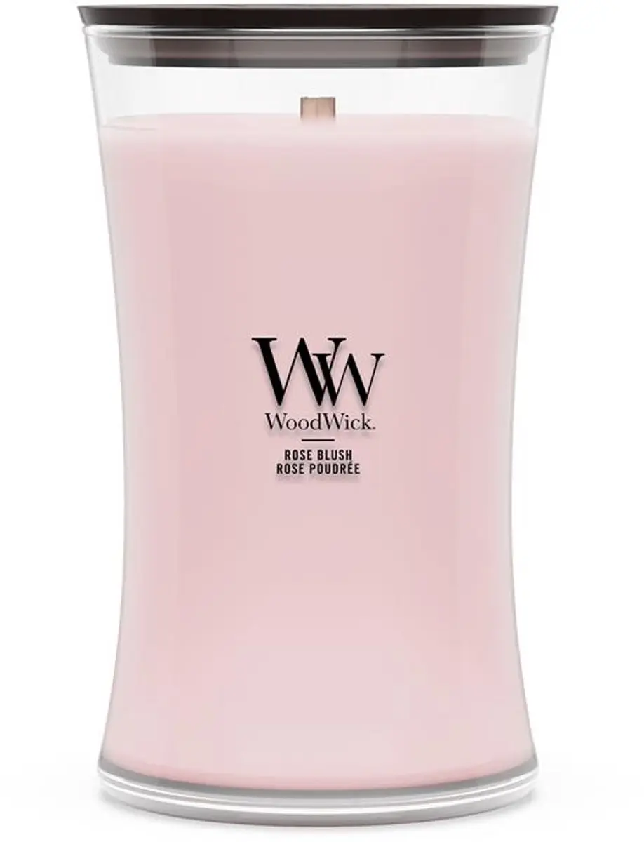 WoodWick Hourglass Rose Blush Geurkaars - 130 Branduren - afbeelding 5 van 5