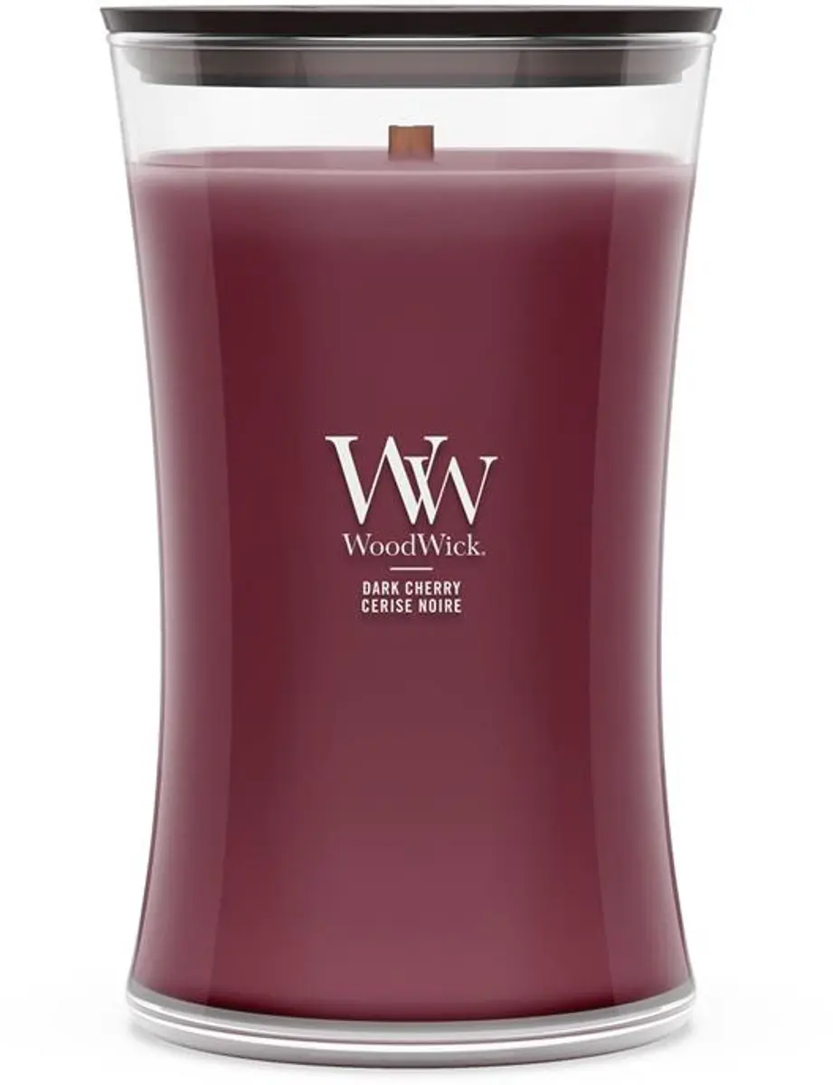 WoodWick Hourglass Dark Cherry Geurkaars - 130 branduren - afbeelding 5 van 5