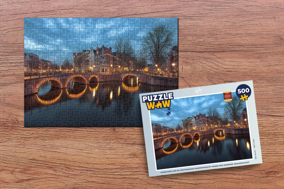 PuzzleWow Legpuzzel Amsterdamse Keizersgracht 500 Stuks - Multicolor