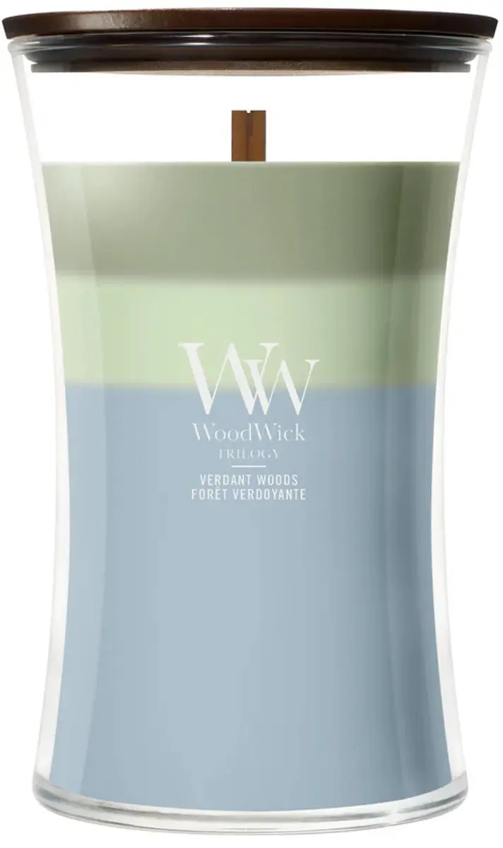 WoodWick Hourglass - Trilogy Verdant Woods - Large Geurkaars - 130 branduren