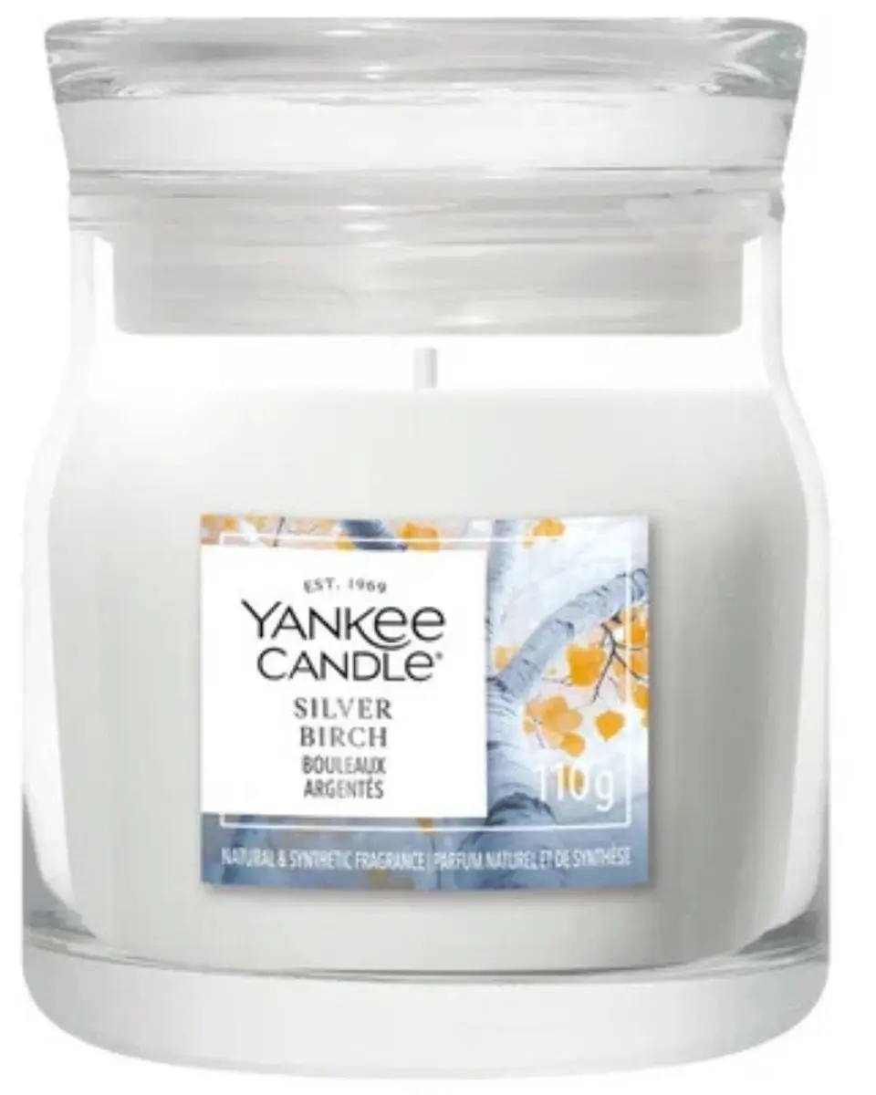 Yankee Candle Silver Birch Geurkaars 110g - Blauw - afbeelding 3 van 3