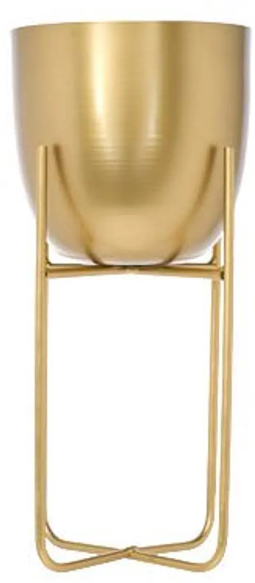 Cosy @ Home Bloempot Goud Rond Metaal 15,5x15,5xh30