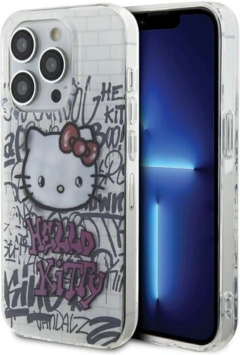 Hello Kitty IML Kitty On Bricks Hoesje iPhone 14 Pro Max - Wit