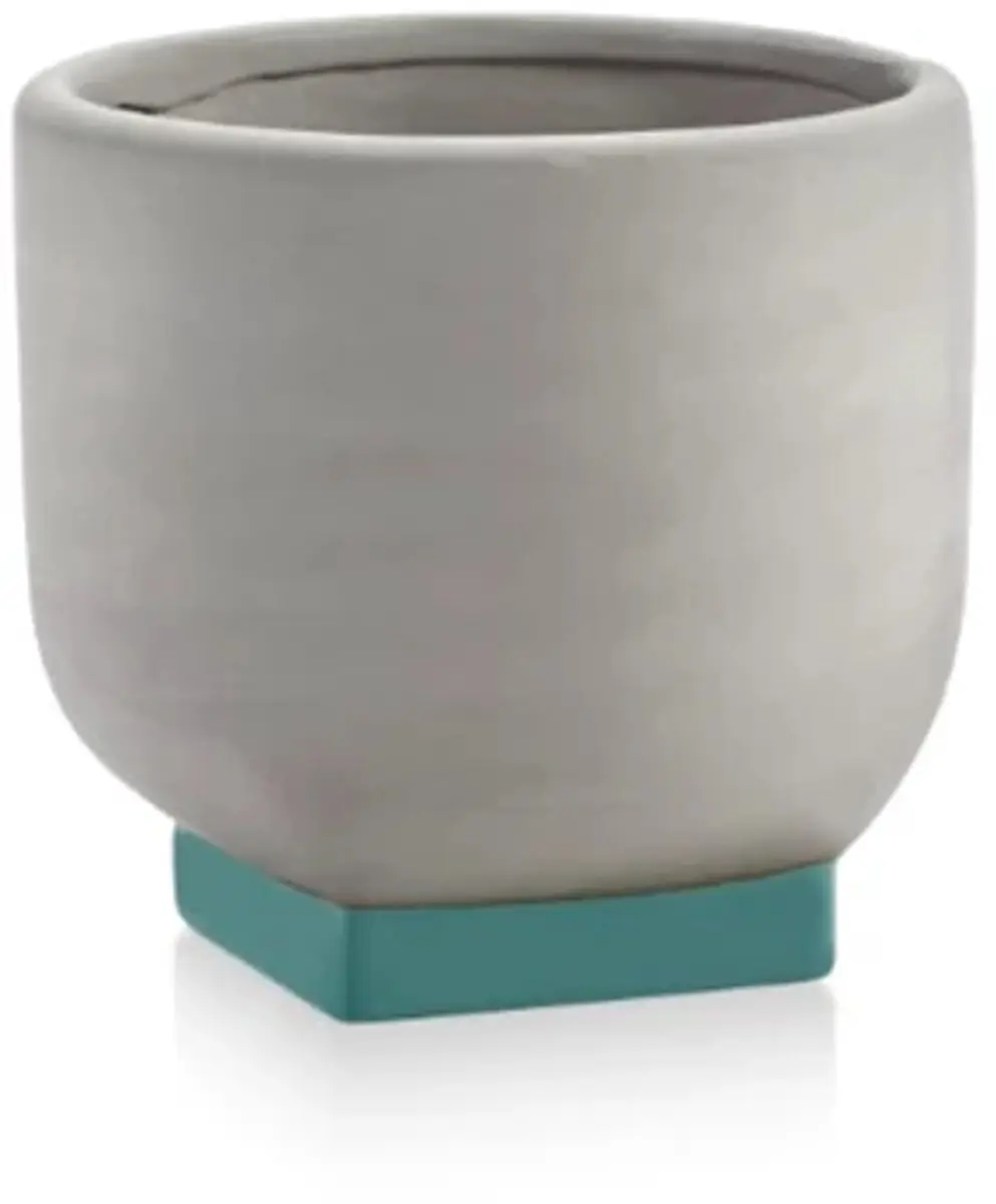 Serax Kris Van Assche Rosamar bloempot 02 D20.5cm H19.5cm grijs / turquoise