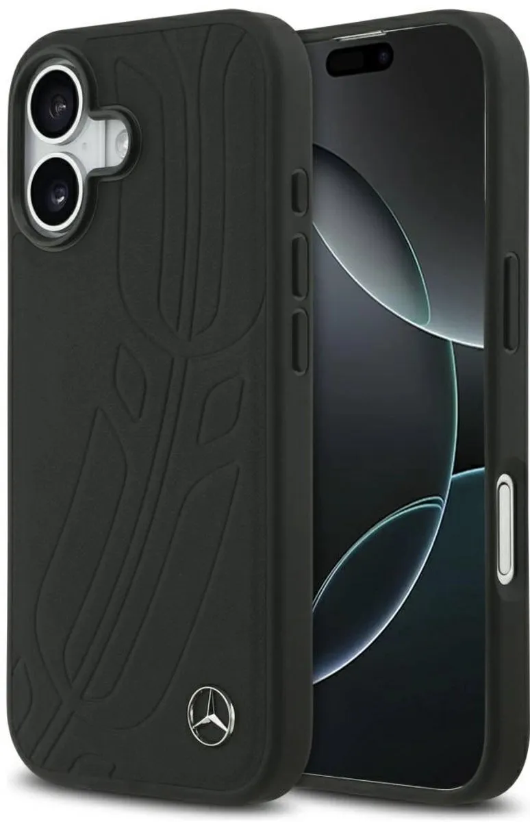 Mercedes-Benz iPhone 17 Back Cover - Zwart Leder - 3666339507435 - afbeelding 2 van 6