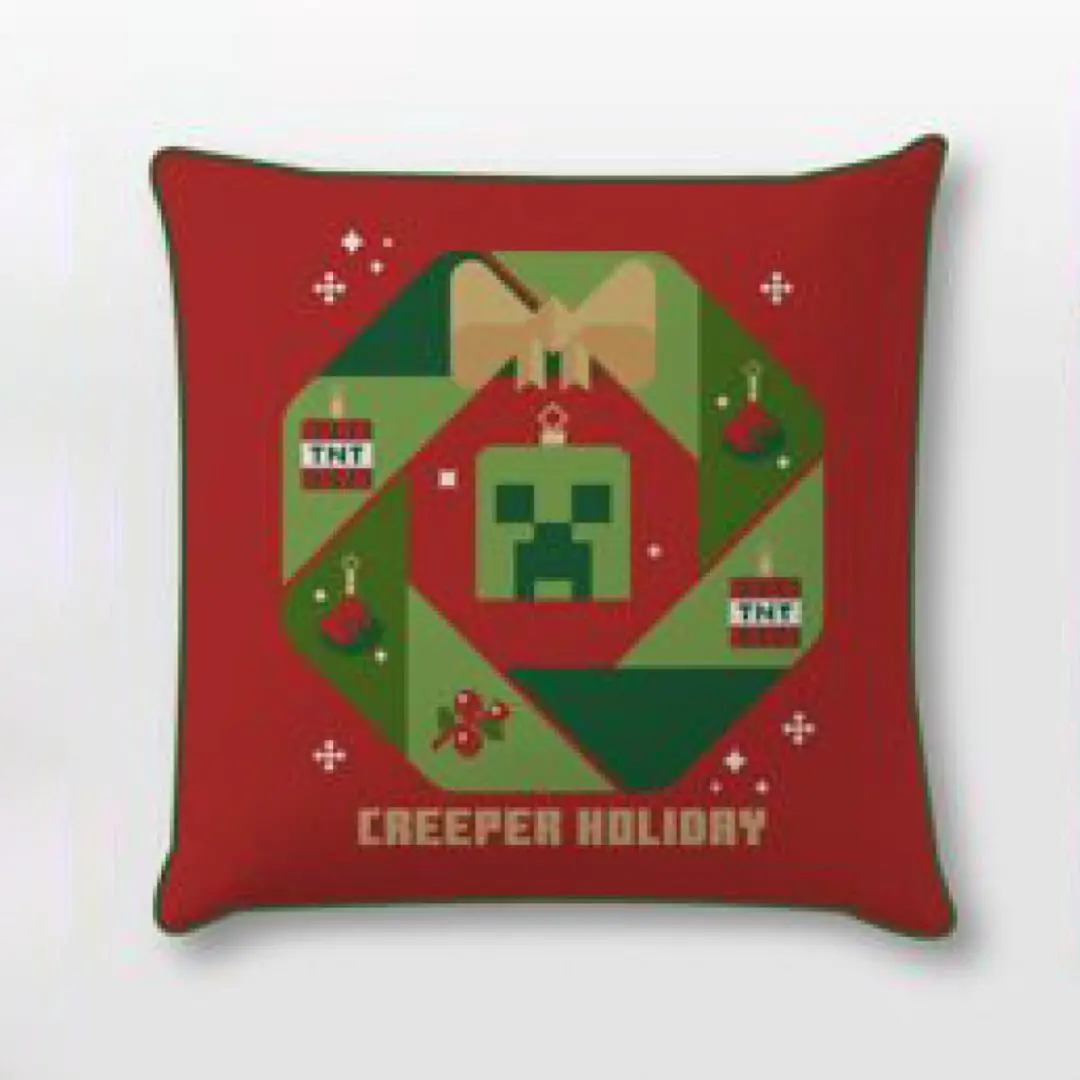 Minecraft Creeper Holiday Kerstdecoratief Kussenhoes 40x40 cm Velvet