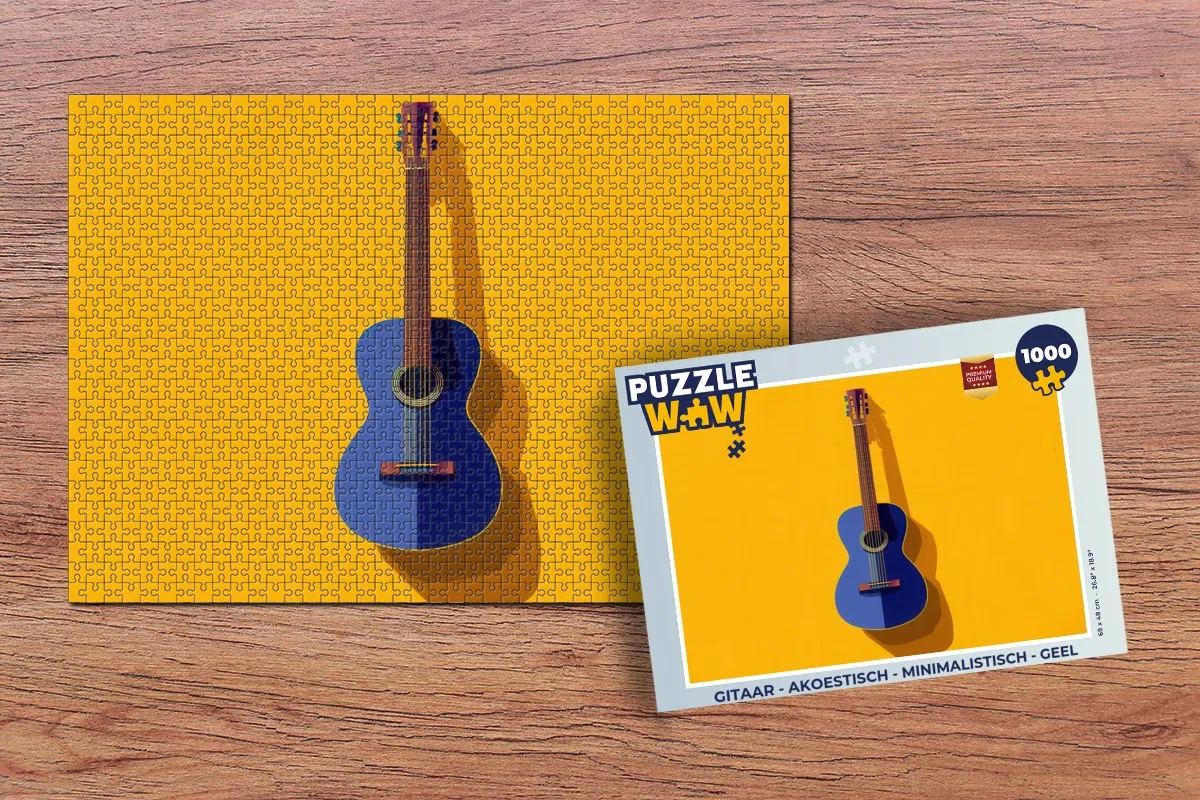PuzzleWow Gitaar Puzzel 1000 Stuks - Geel