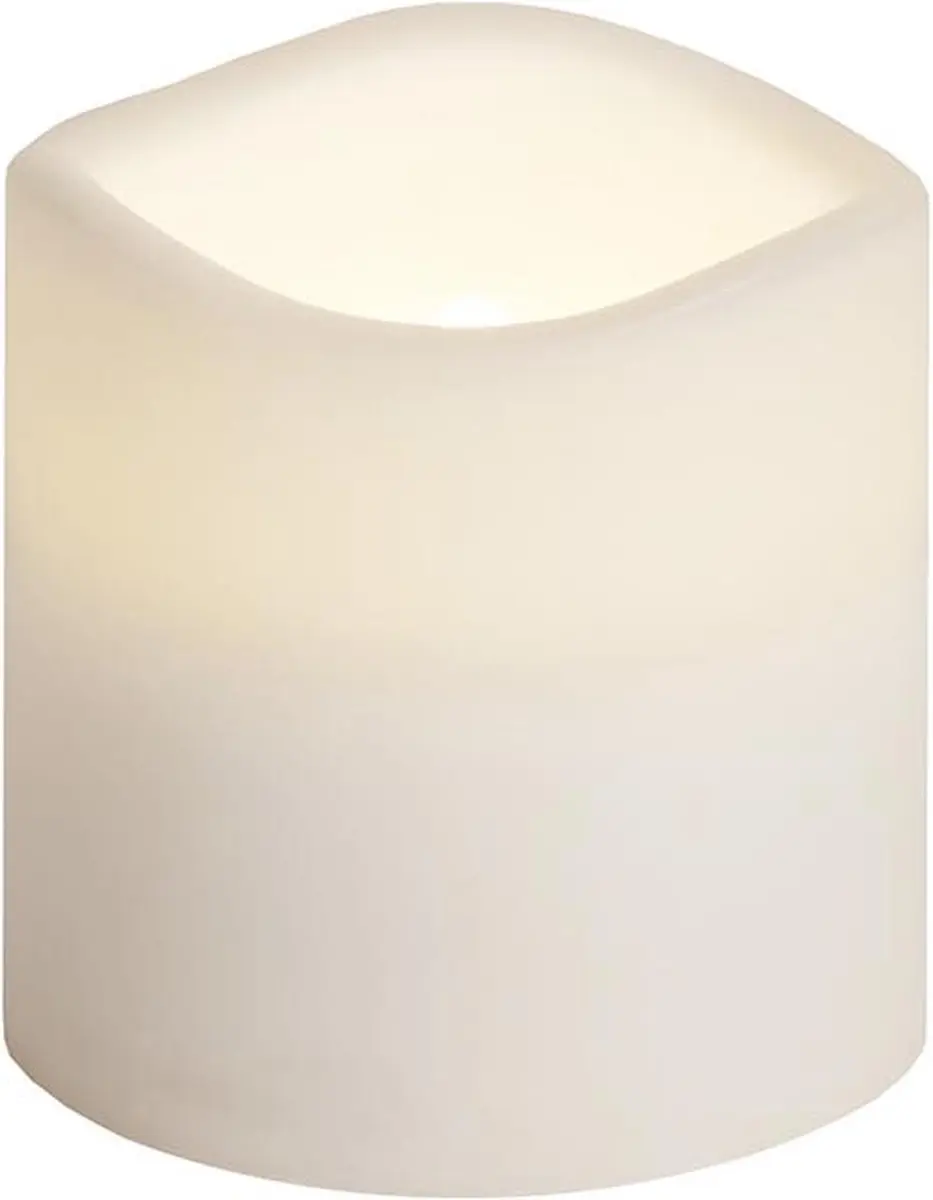 Star Trading Kaars Paul, zuilkaars, wit, LED, timer, warm wit, voor buiten, 7,5