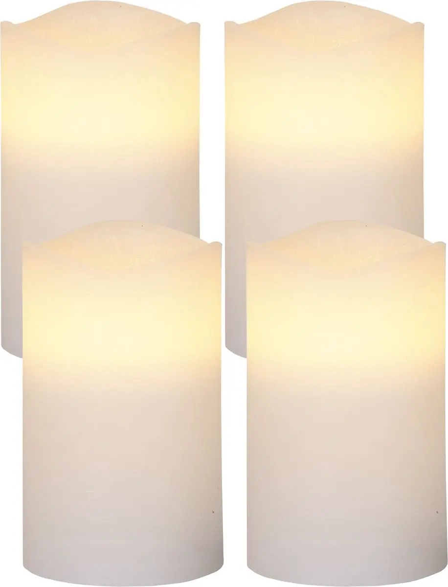 Star Trading LED stompkaarsen 'May', natuurlijk wit, echte was, set van 4