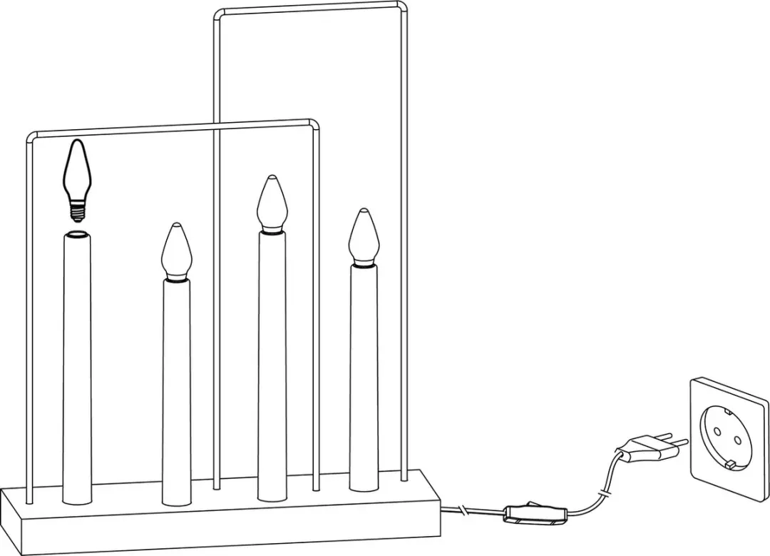 Star Trading Glossy Raamkandelaar 4-lamps - Wit/Goud - afbeelding 3 van 6