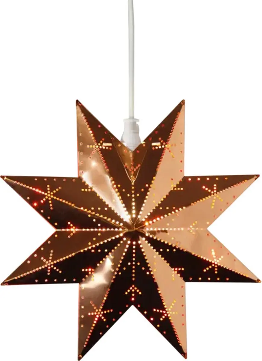 Star Trading Kleine metalen ster 'Classic' met E14 fitting, gatenpatroon, elektr