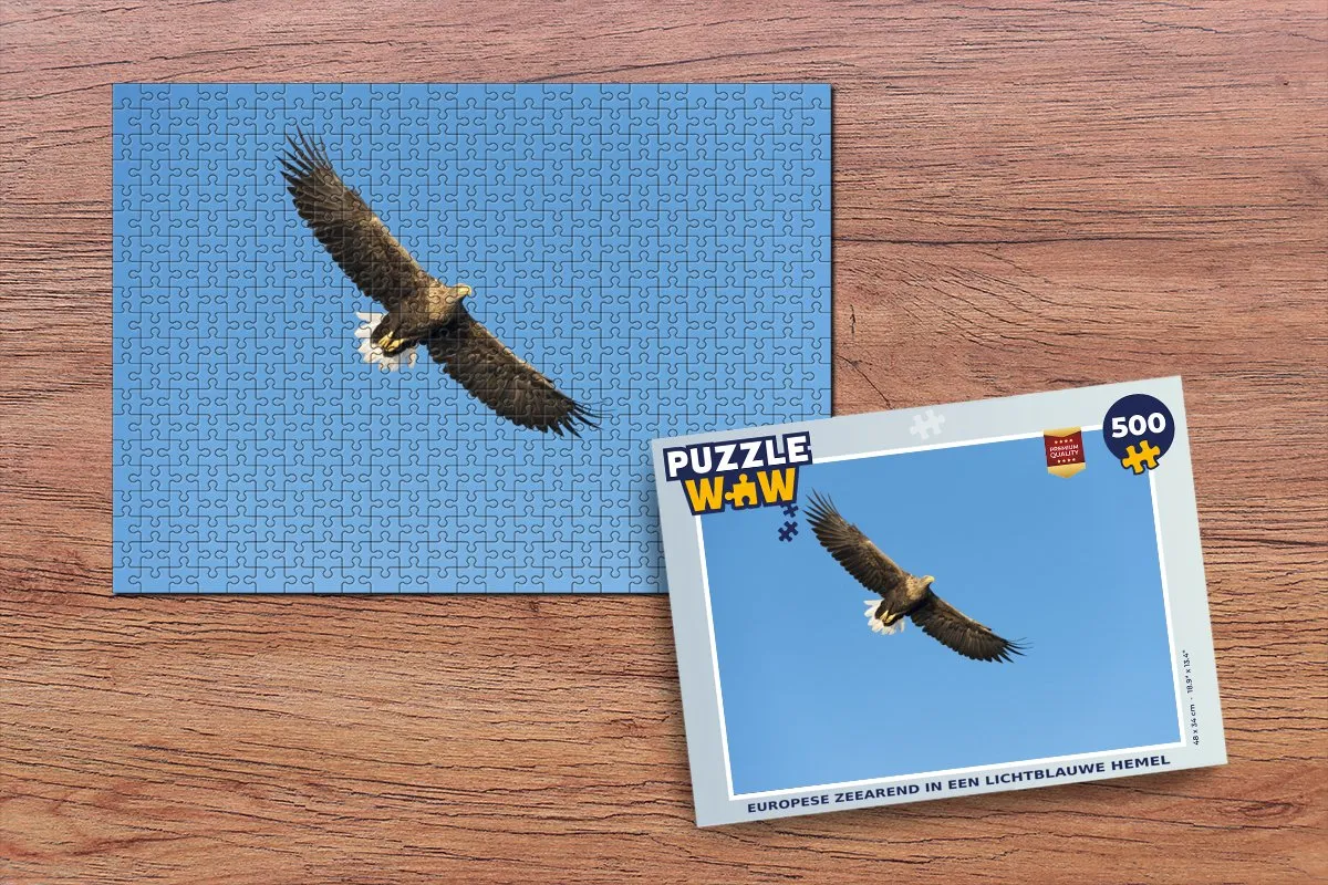 PuzzleWow Legpuzzel Europese Zeearend 500 Stuks - Multicolor