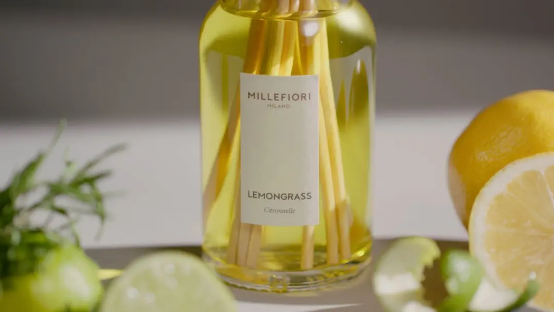 Millefiori Milano Geurstokjes 250ml Lemon Grass - Geel - afbeelding 4 van 4