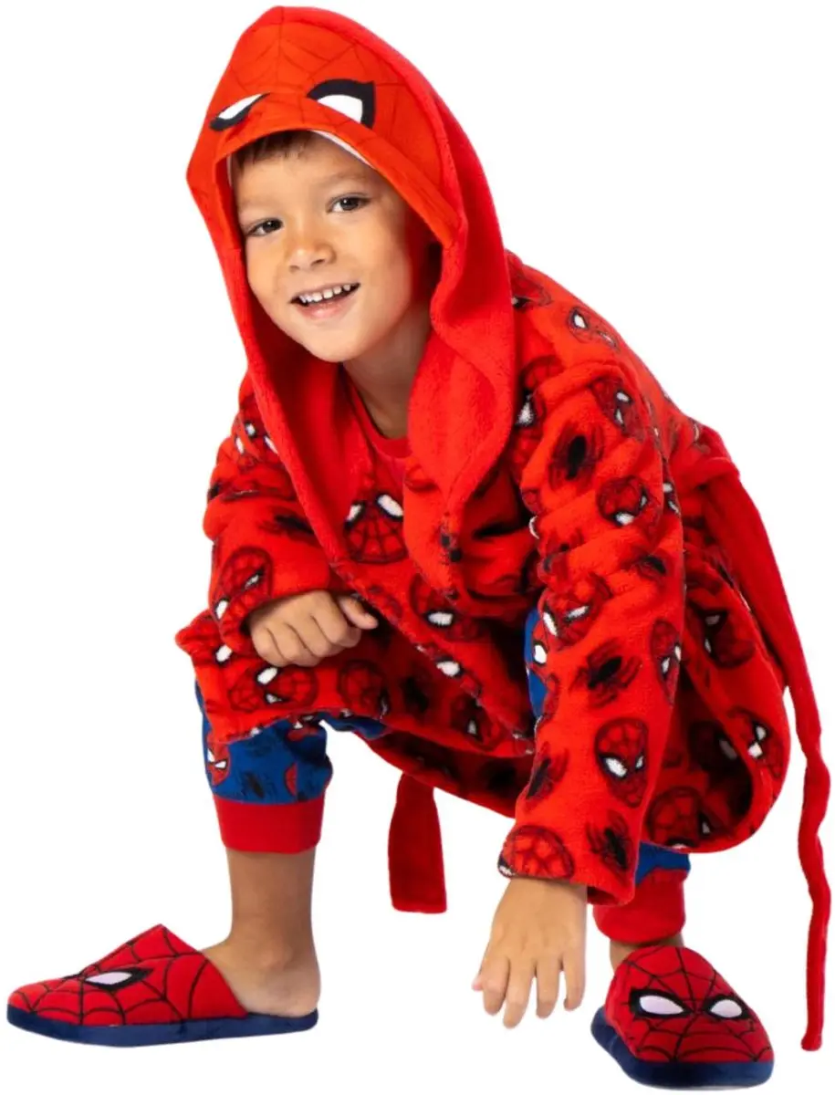 Spiderman Kinder Fleece Badjas met Capuchon