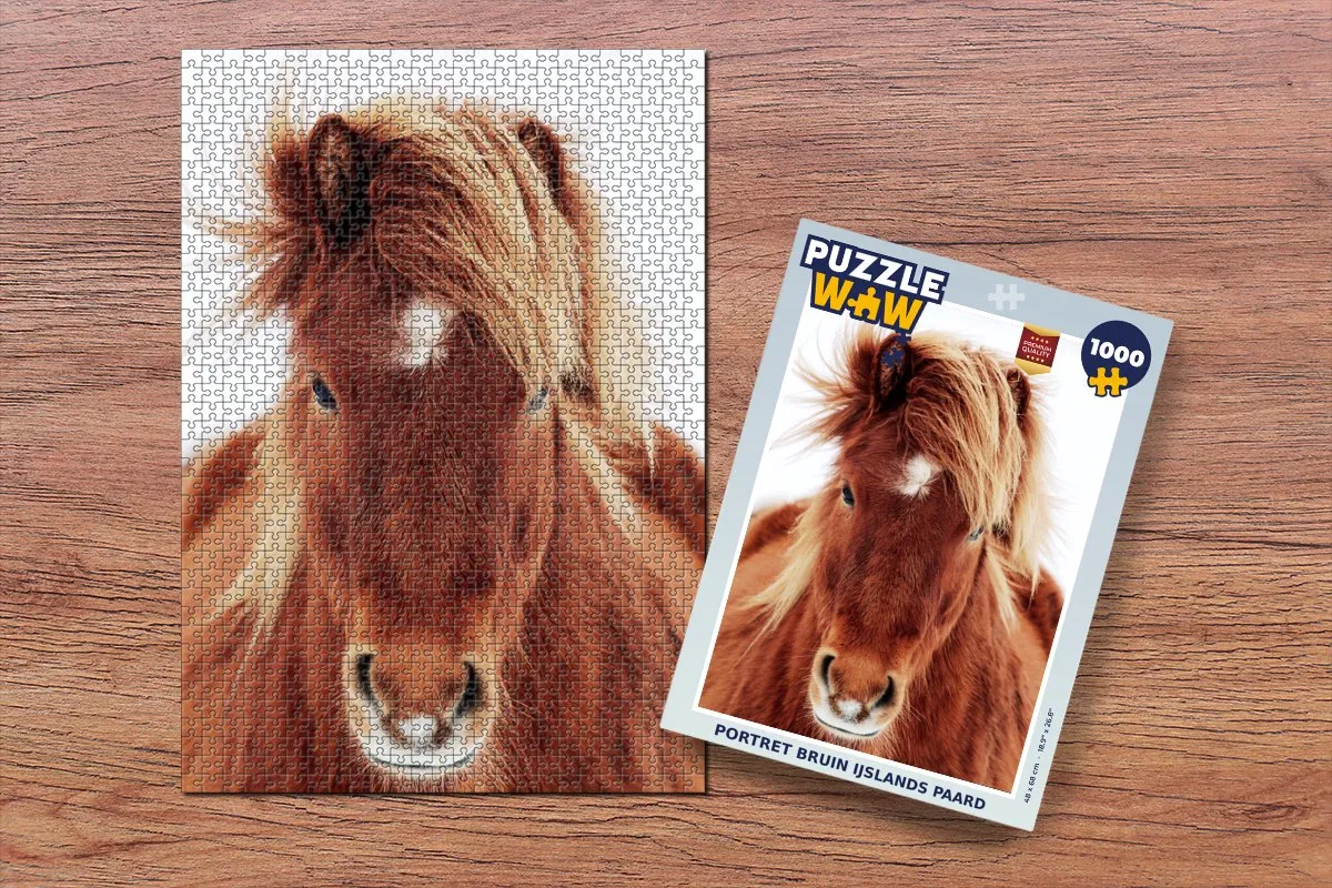 PuzzleWow Paard IJsland Legpuzzel 1000 Stuks - Multicolor