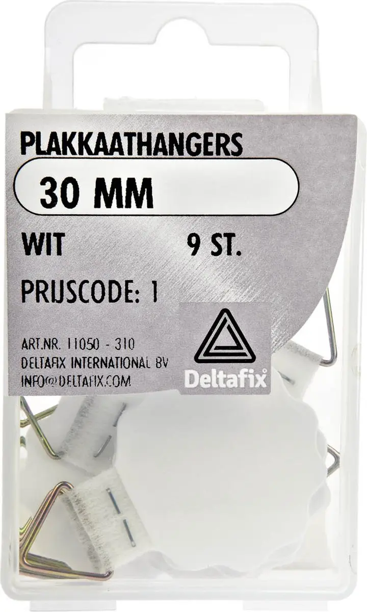 Deltafix Plakaathangers 30mm - 9 Stuks Wit - afbeelding 2 van 2