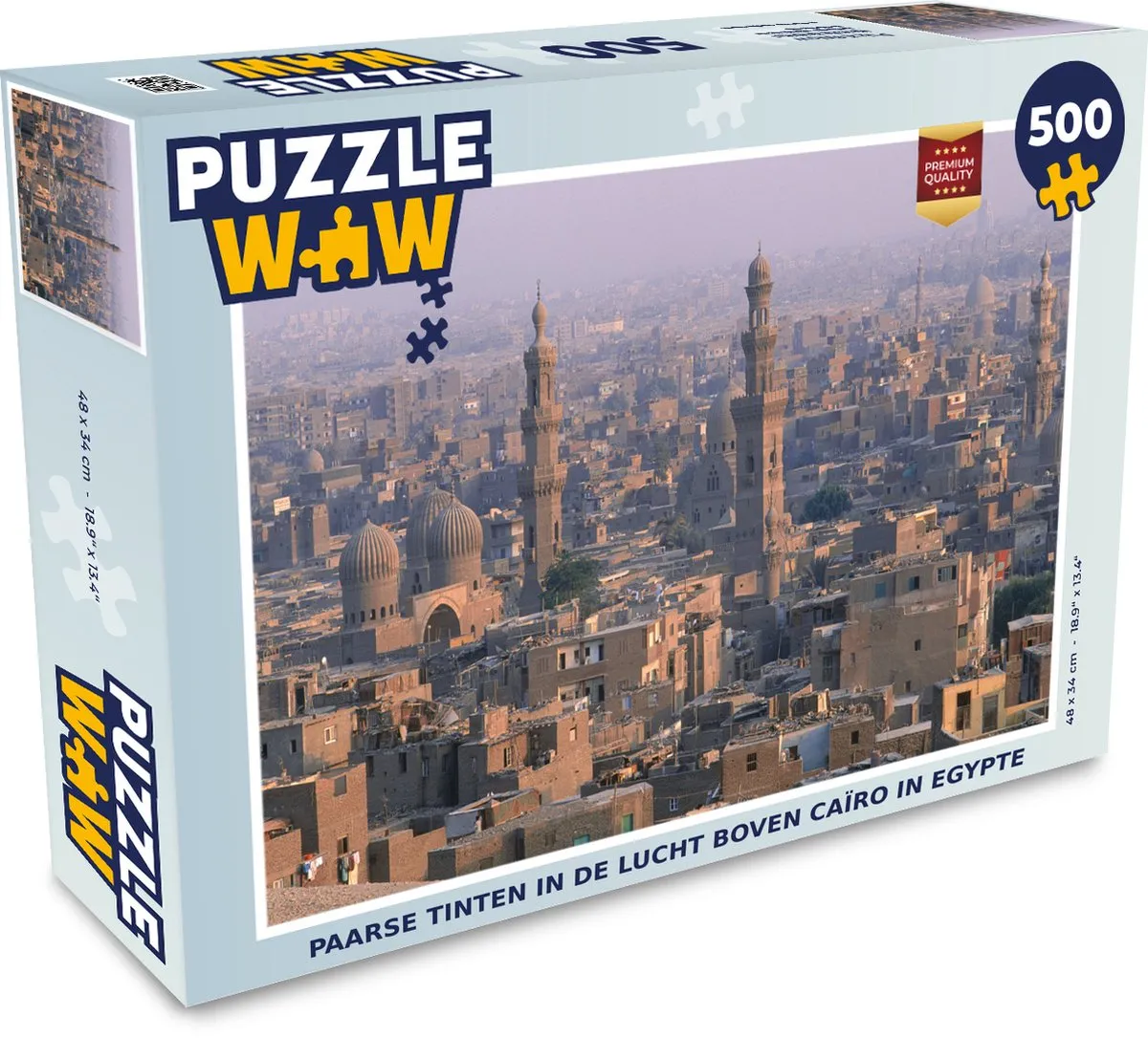 PuzzleWow Legpuzzel Paarse tinten Caïro 500 Stuks