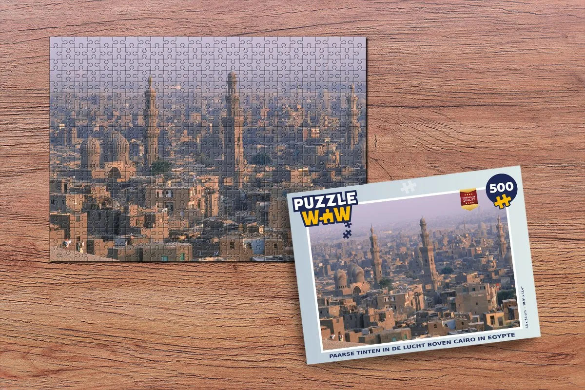 PuzzleWow Legpuzzel Paarse tinten Caïro 500 Stuks - Multicolor