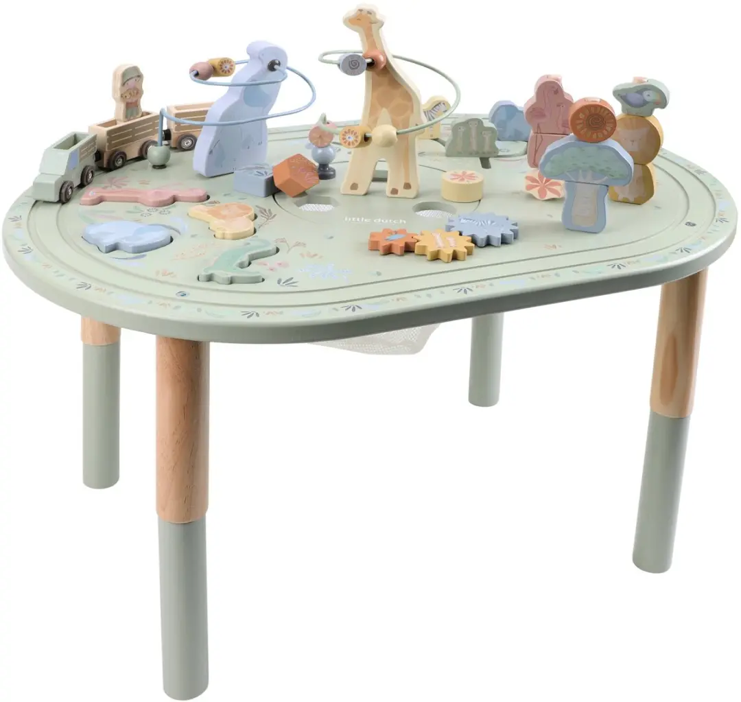 Little Dutch Activiteitentafel XL Safari Friends - Groen - afbeelding 2 van 6