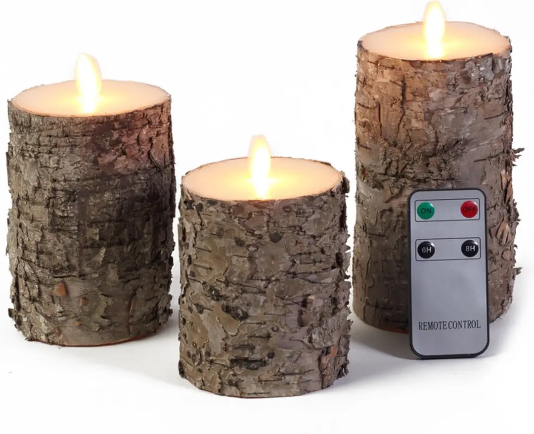 Set van 3 luxe berkenhout kleur
