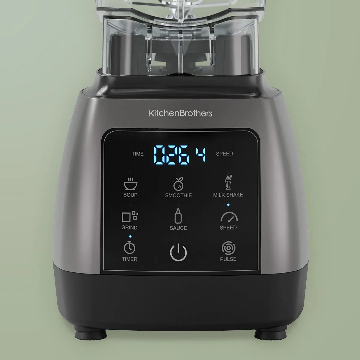 KitchenBrothers 2-in-1 Power Blender 1600W - Metallic Grijs