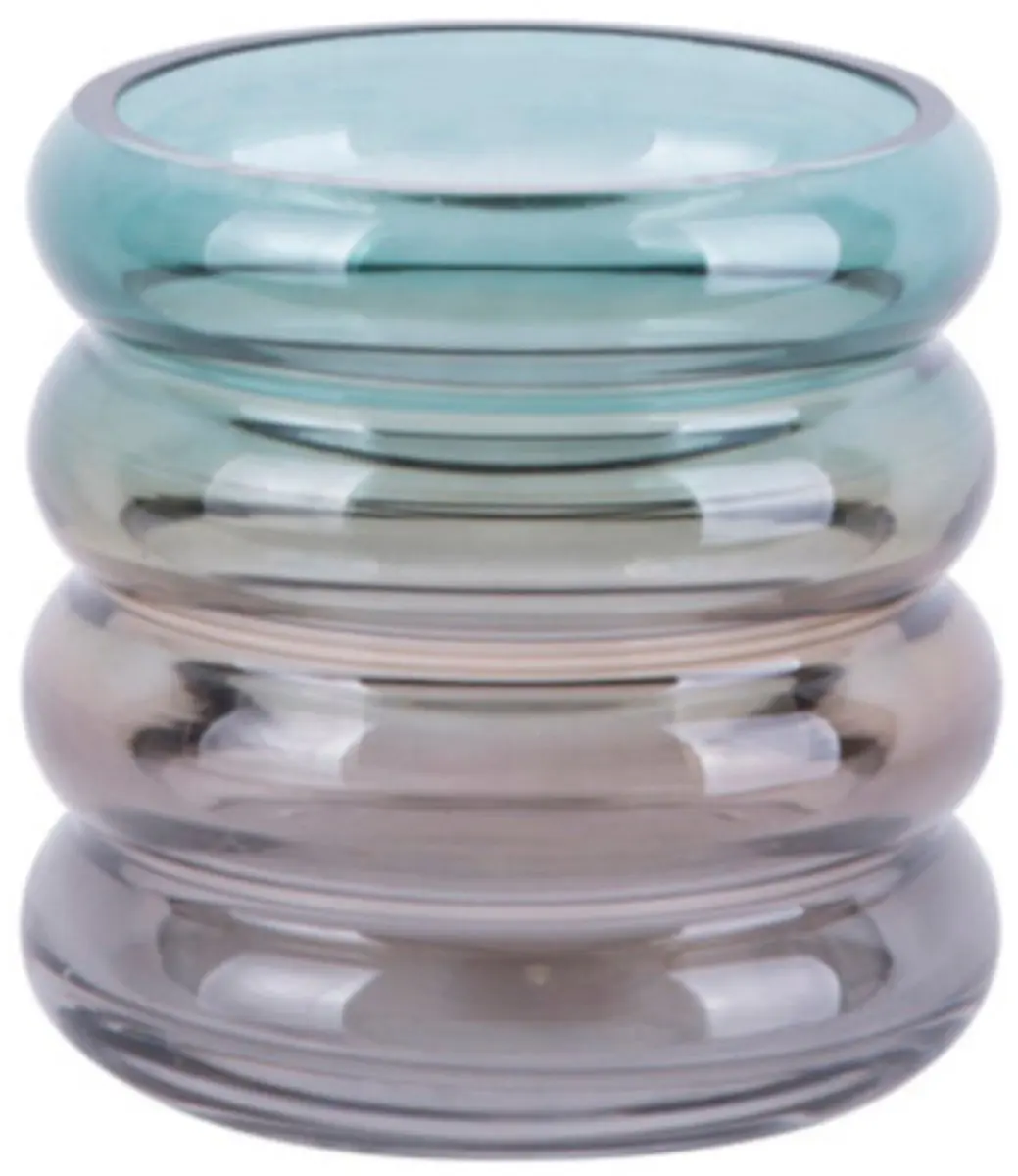 Present Time Vaas Rings 12,5 Cm Glas Transparant/blauw