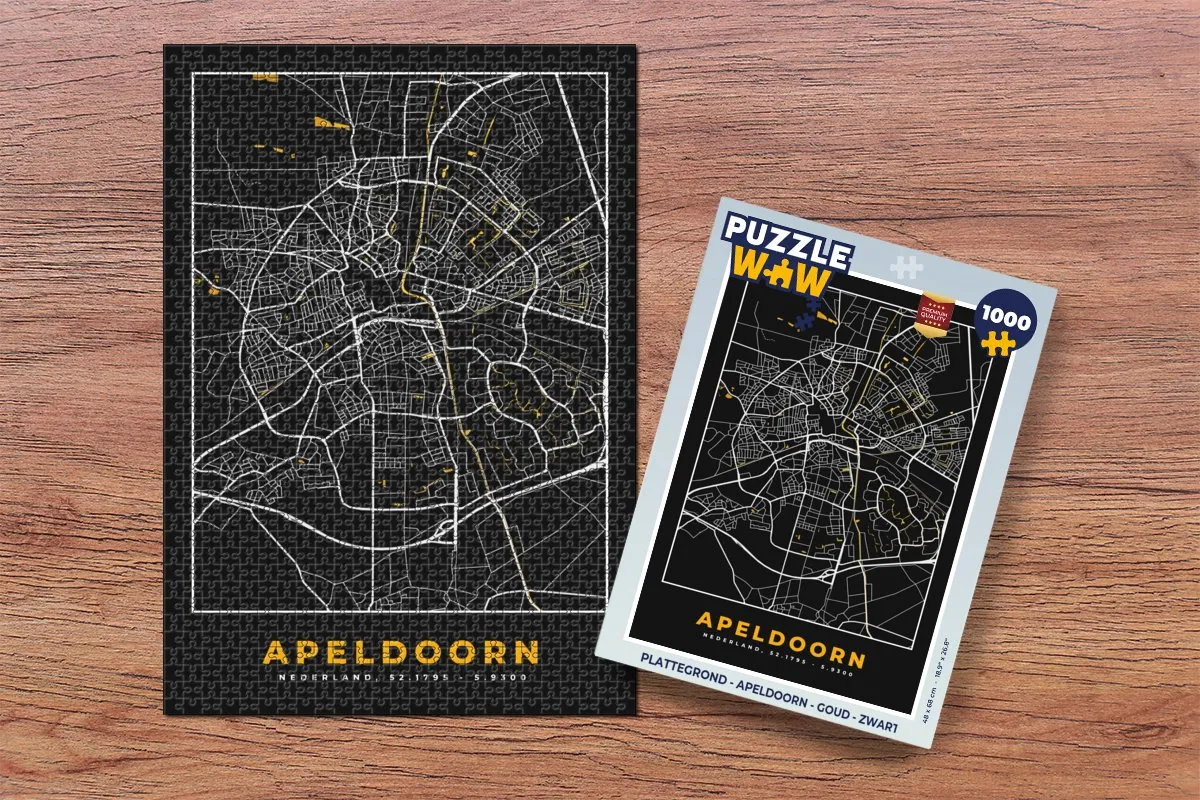 PuzzleWow Apeldoorn Legpuzzel 1000 Stuks - Goud/Zwart