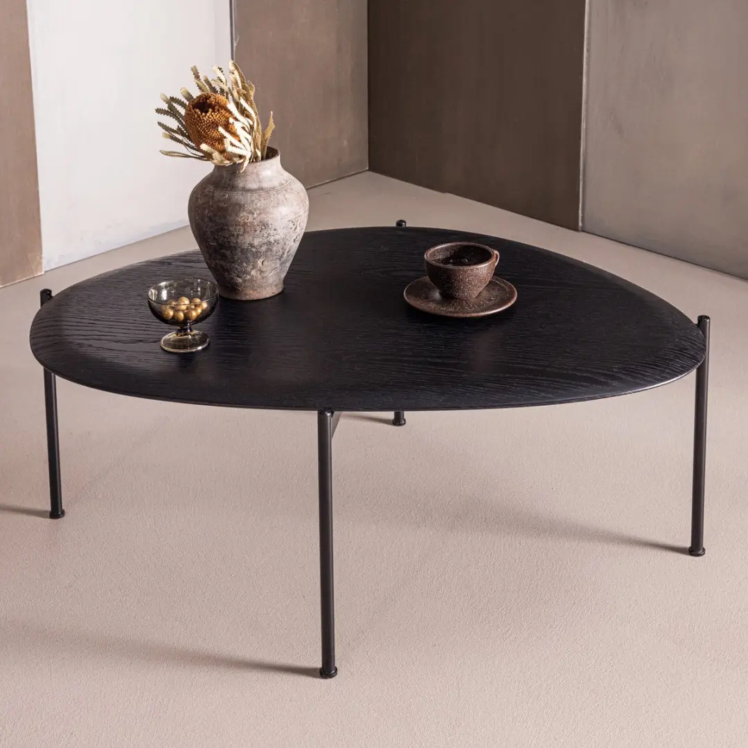 WOOOD Kota Salontafel Zwart 92x68cm - afbeelding 4 van 6