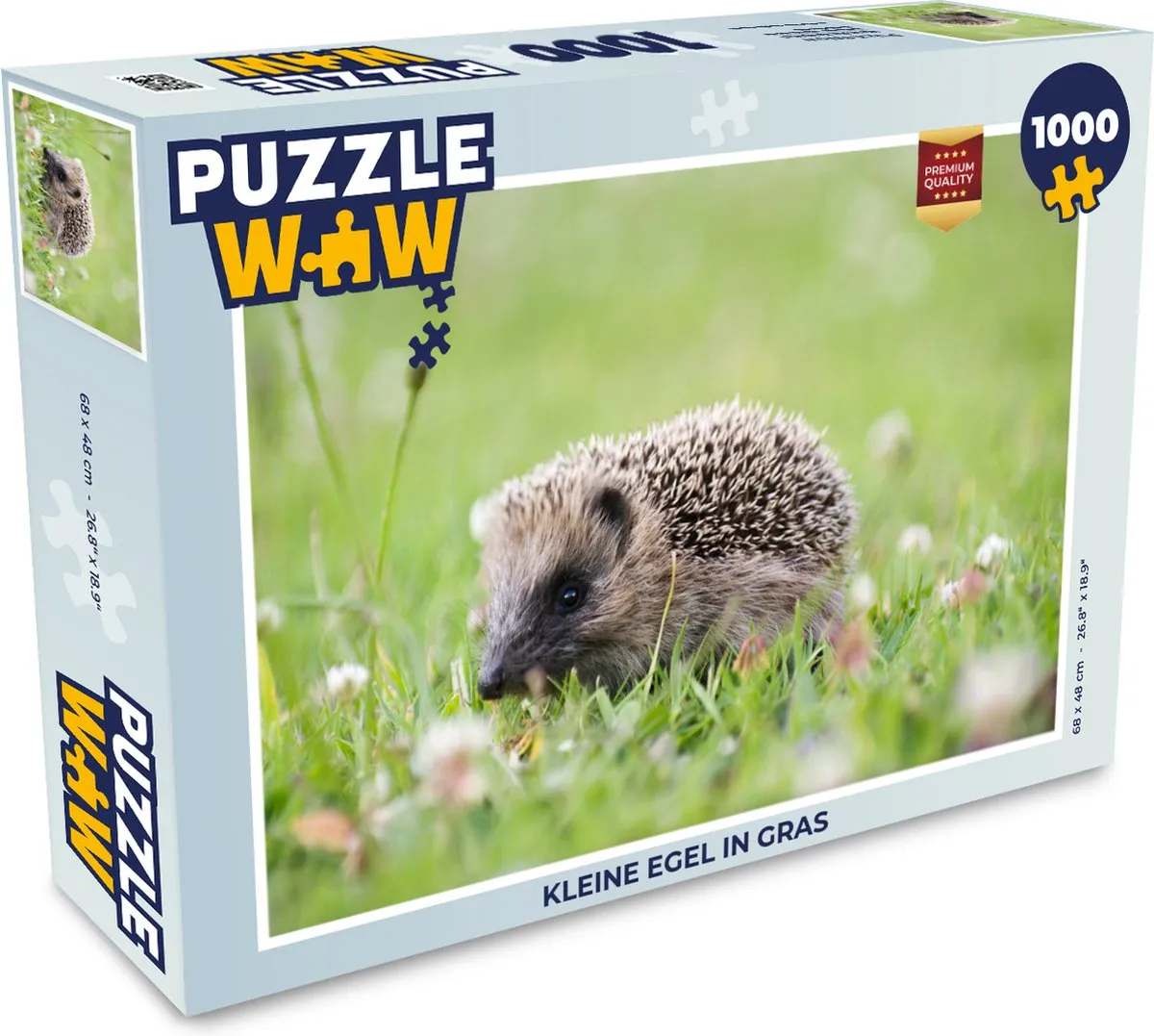 PuzzleWow Legpuzzel Kleine Egel in Gras 1000 Stuks