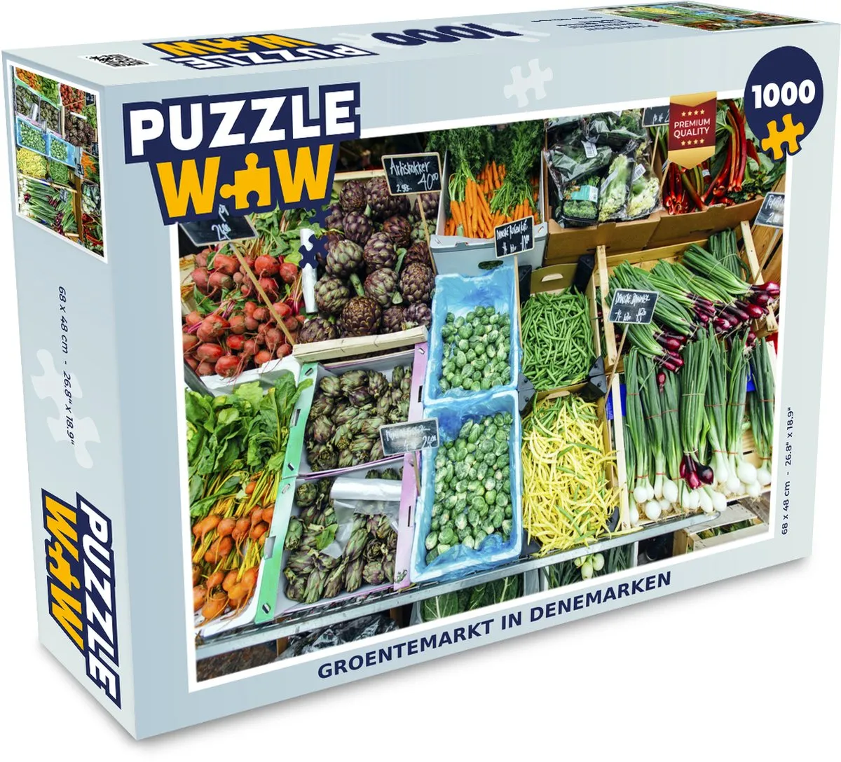 PuzzleWow Groentemarkt in Denemarken Legpuzzel 1000 Stuks
