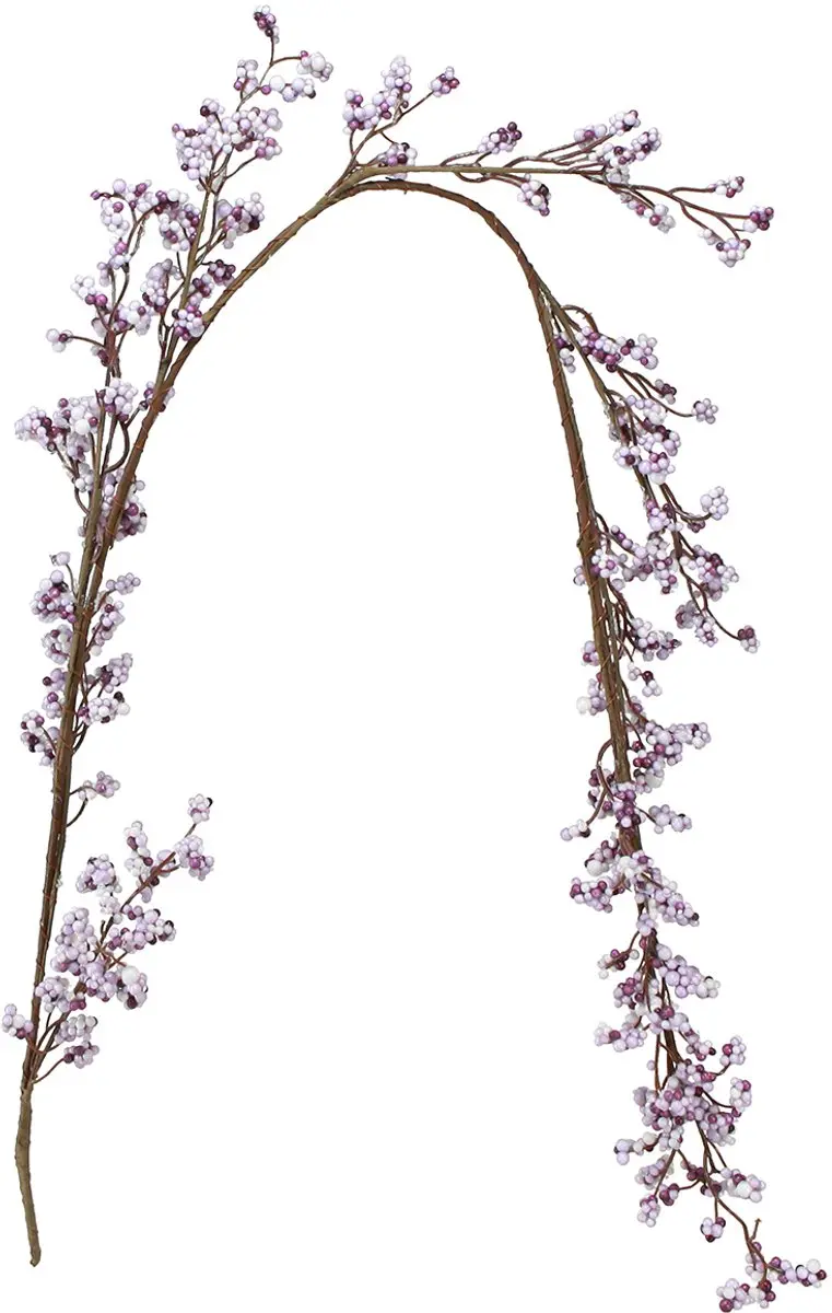 Decoratieve hanger bessentak wit paars wintervorst 130cm