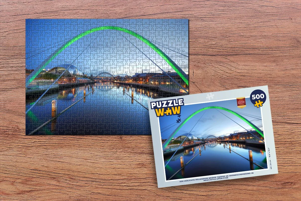 PuzzleWow Millennium Bridge Newcastle 500 Stuks - Multicolor