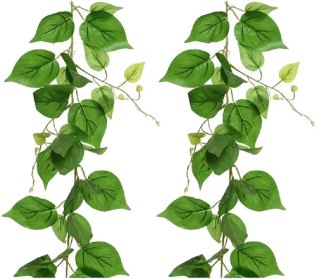 2x stuks groene klimop kunstplant slingers 220 cm