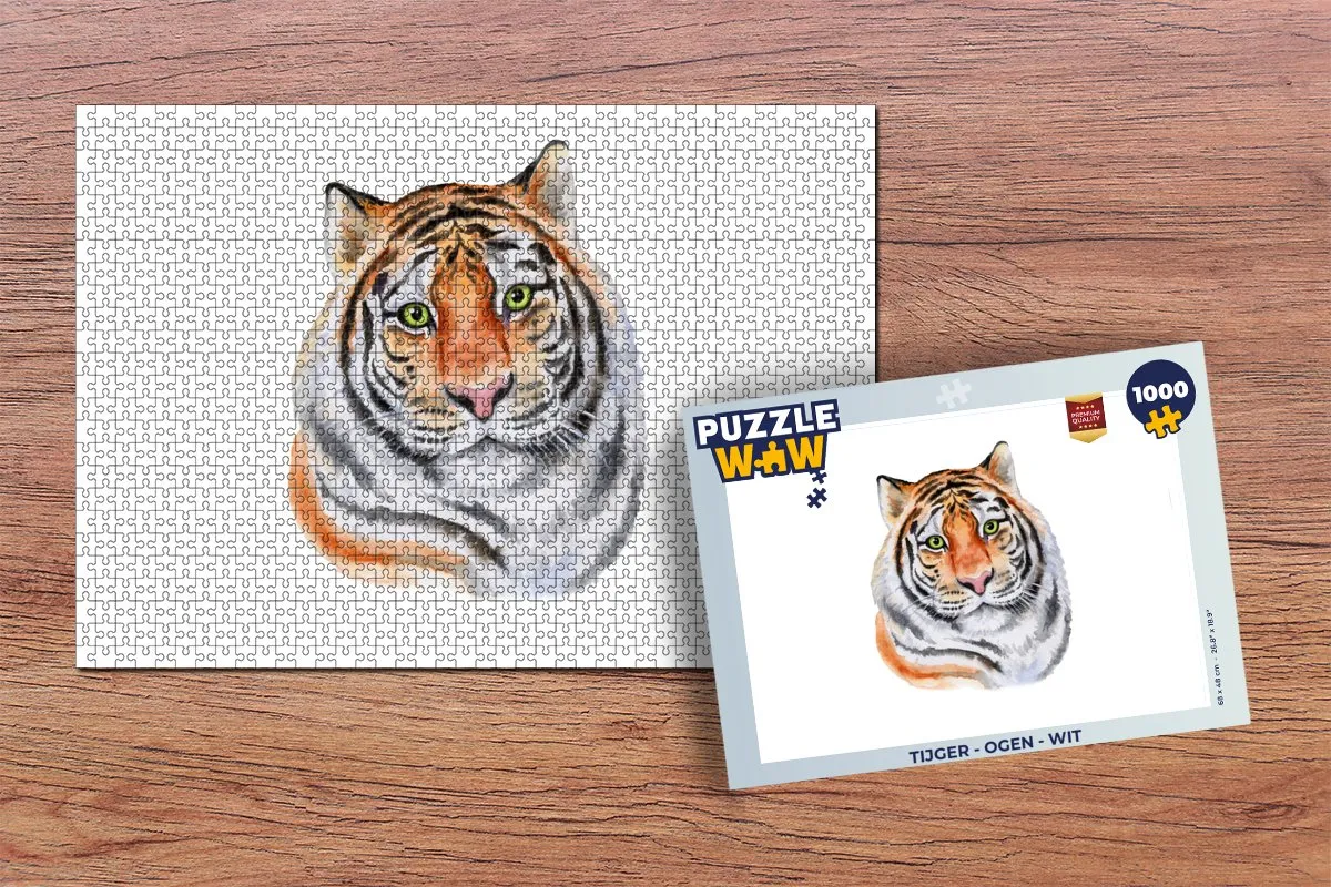 PuzzleWow Tijger - Ogen Legpuzzel 1000 Stuks - Multicolor