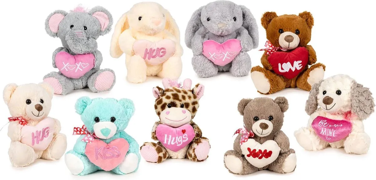 Topknuffels Konijn Beige Pluche Knuffel 30cm - Hart Hug