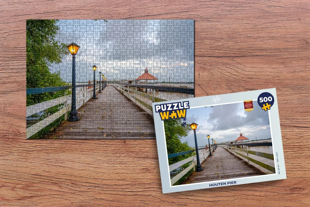 PuzzleWow Houten Pier Legpuzzel 500 Stuks - Multicolor