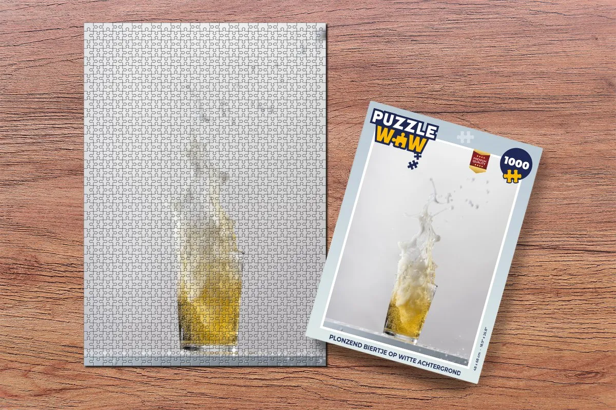 PuzzleWow Legpuzzel Plonzend Biertje 1000 Stuks - Multicolor